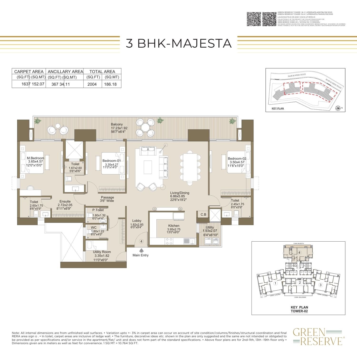 3BHK Majesta Floor Plan
