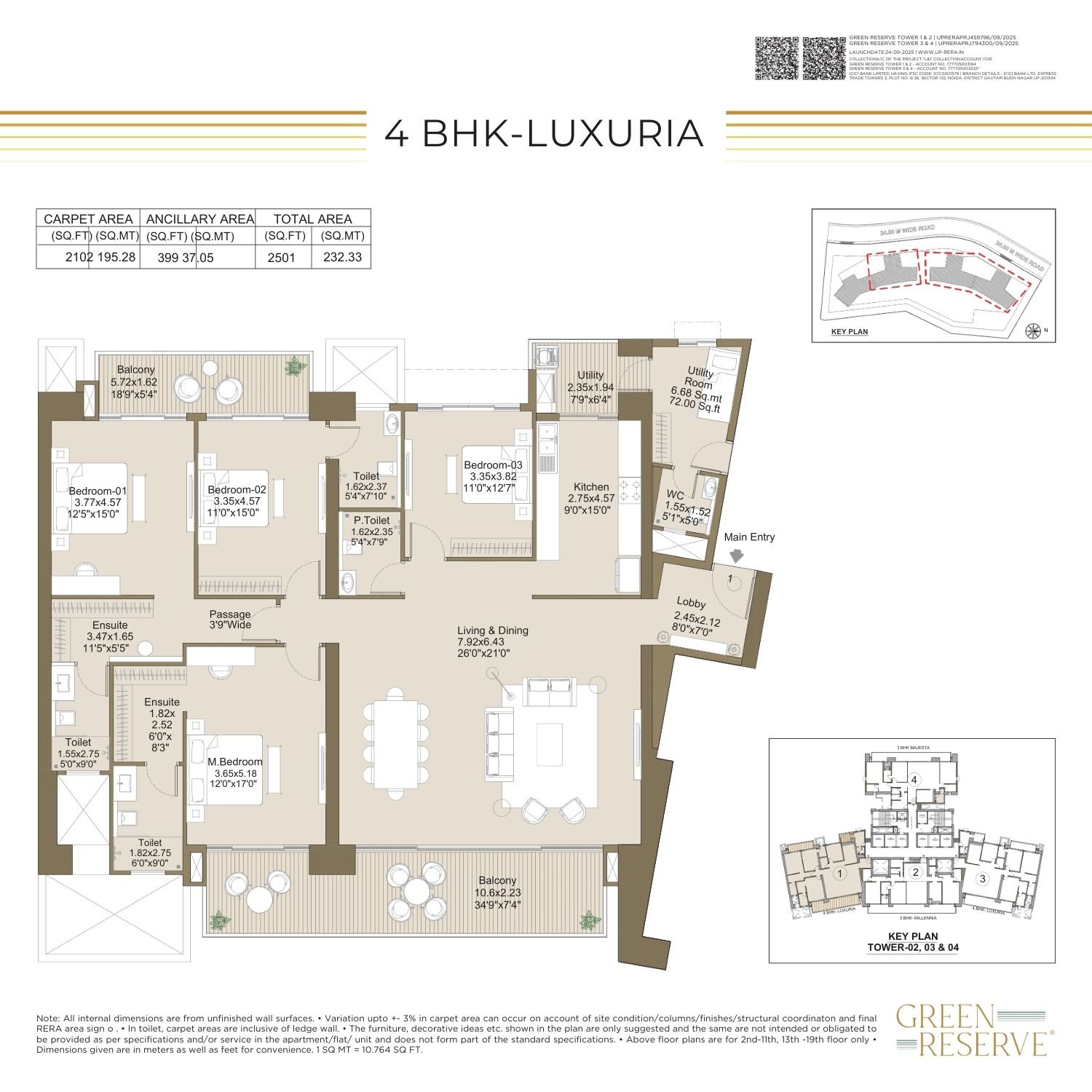 4BHK Luxuria Floor Plan
