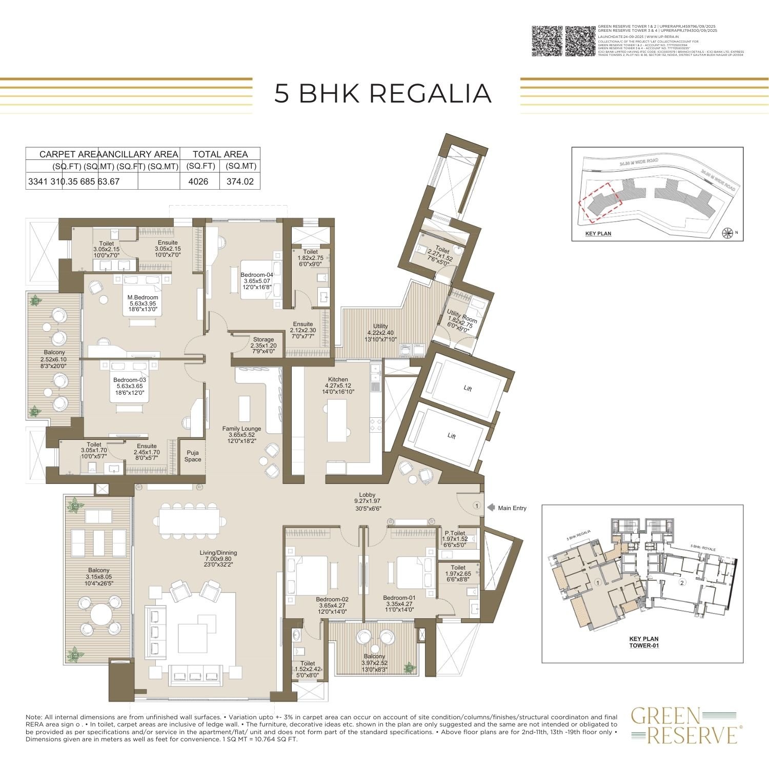 5BHK Regalia Floor Plan