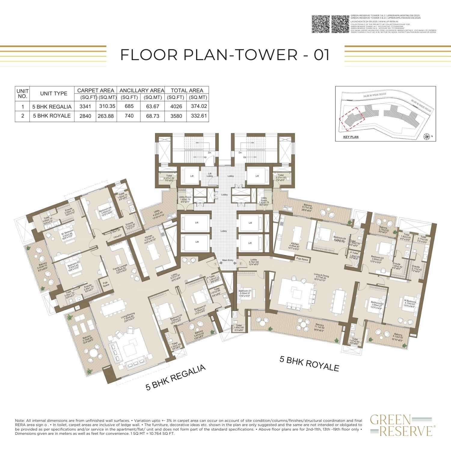 Floor Plan for Tower 1 at L&T Green Reserve