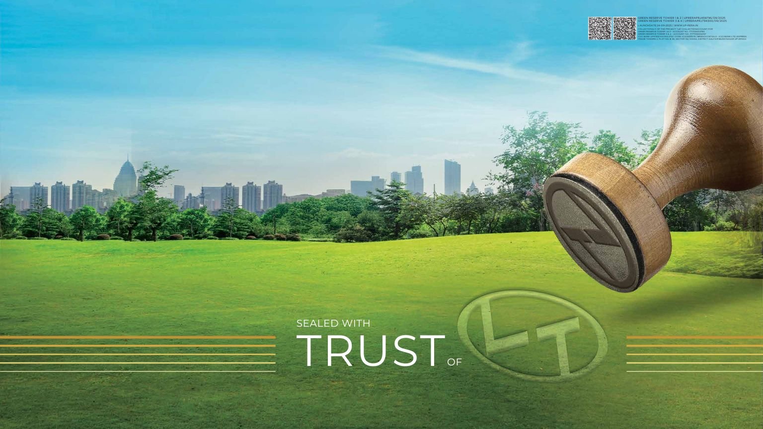 Landscaped gardens and pathways at L&T Green Reserve